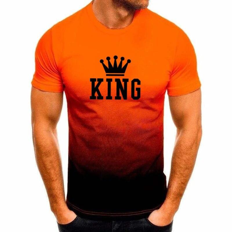 T-shirty w stylu vintage dla mężczyzn list KING Top z nadrukiem graficzny T Shirt ponadgabarytowy O-Neck z krótkim rękawem moda Streetwear odzież męska
