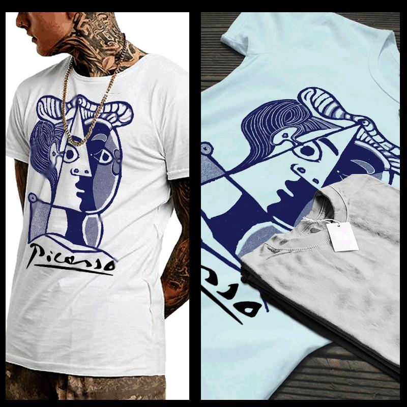 

Pablo Picasso t-shirt face painting Spanish Cubist Painter abstract art tee 4XL