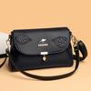 Women's Bag Fashion Soft Leather Embossed Shoulder Bag Middle-aged Women Crossbody Bag Trend Women's Bag