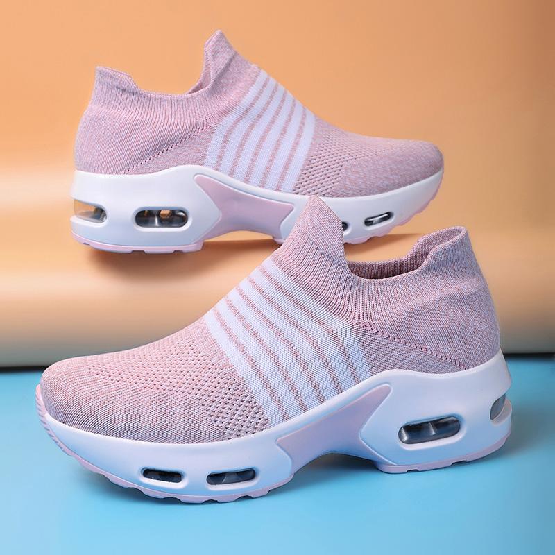 Women Slip on Walking Shoes Women Black Purple Pink Sneakers Elevator Platform Socks Shoes Women's Orthopedic Casual Shoes Plus Size 42 43