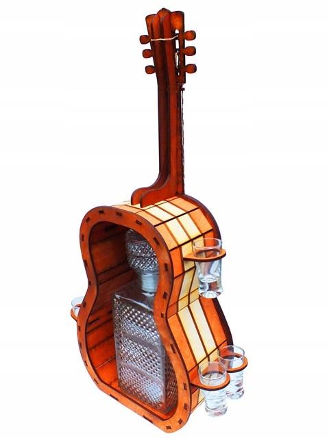 Gitara Stojak Karafka Kieliszki Prezent Urodziny