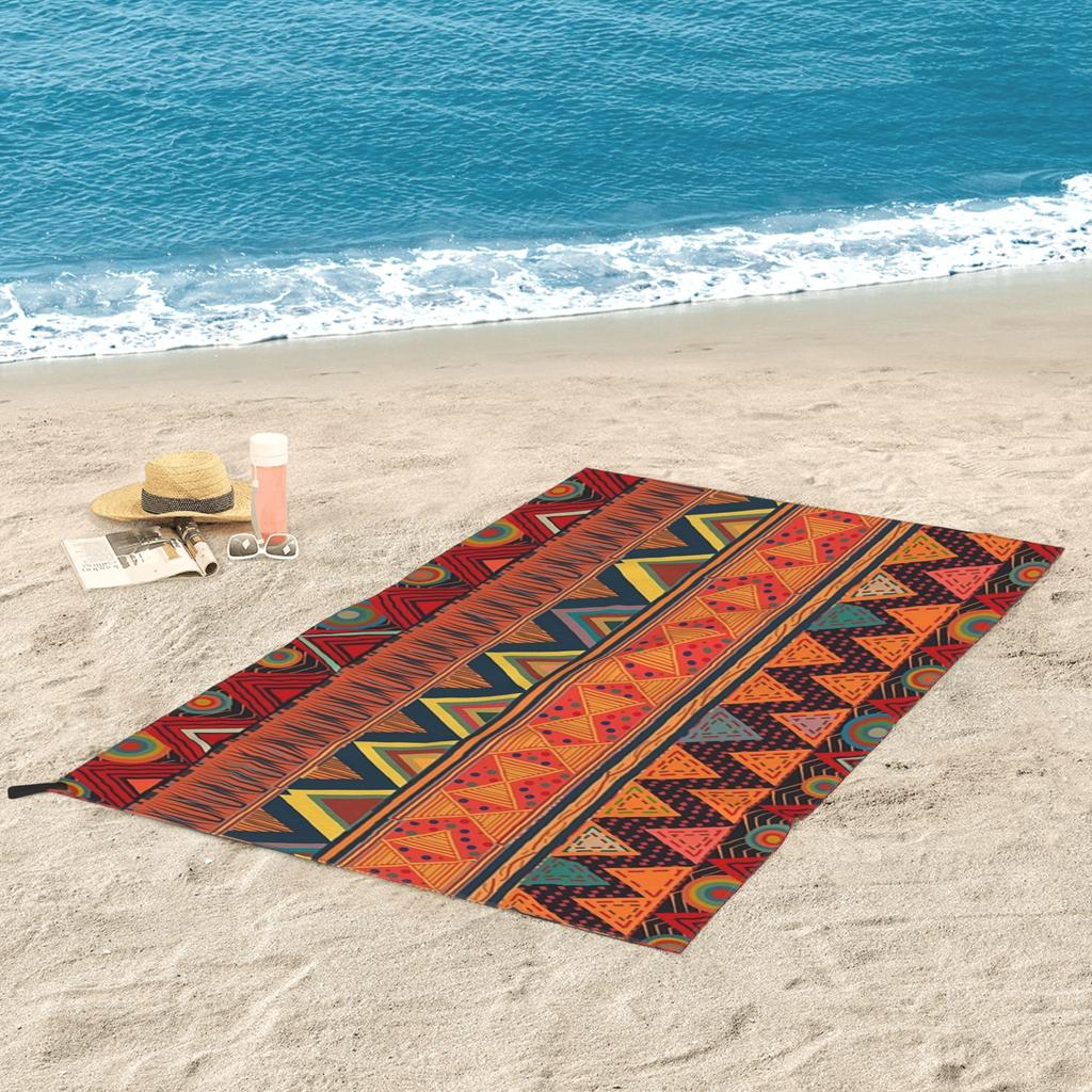 Tribal Ethnic (earth Colors) Beach Towel Soft Microfiber Quick Dry Absorbent Quick Towels For Pool