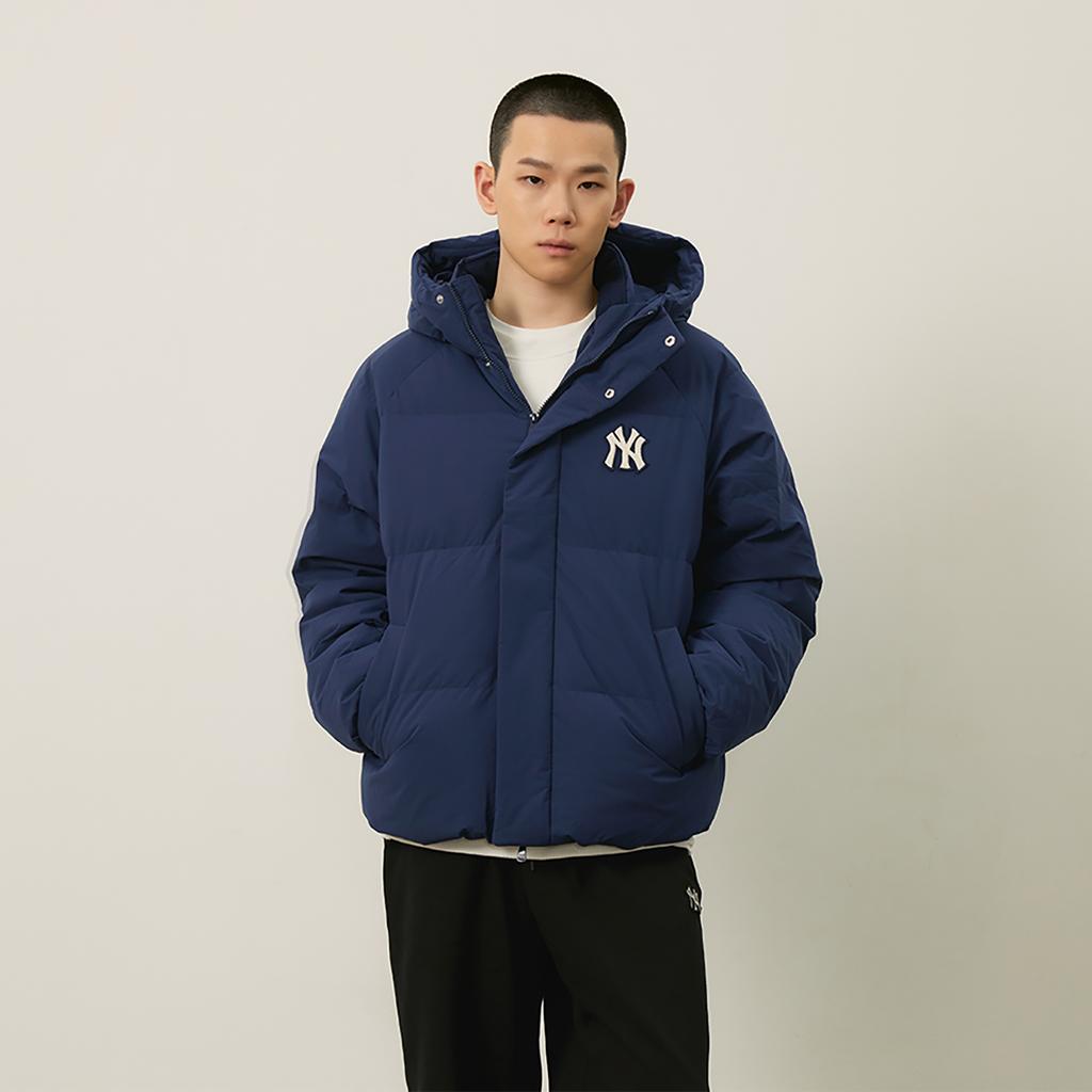 New MLB MLB Preppy Style Collection New York Yankees FW24 Down Jacket Unisex Light Navy Blue 3ADJV1046-50NYL