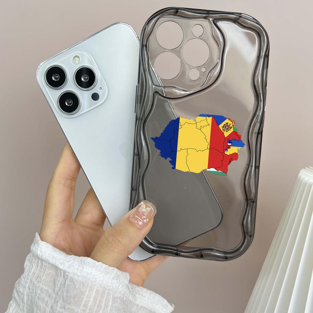 N91 Moldova Flag Art Soft Wavy Phone Cases for iPhone 14 Pro Max 13 Mini 15 Plus XR 7 8 6 XS Max 12 11 Protective Bumper Cover