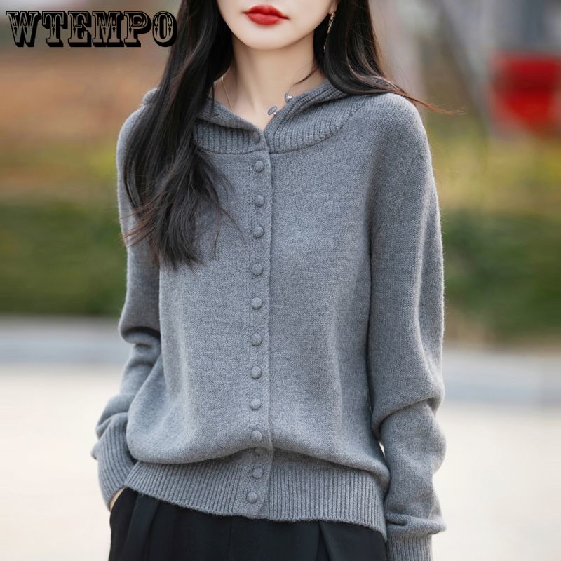 Hooded Sweater Coat for Women Autumn and Winter Loose and Thick Knitted Cardigan Stylish Paired with Long-sleeved Knitted Coat