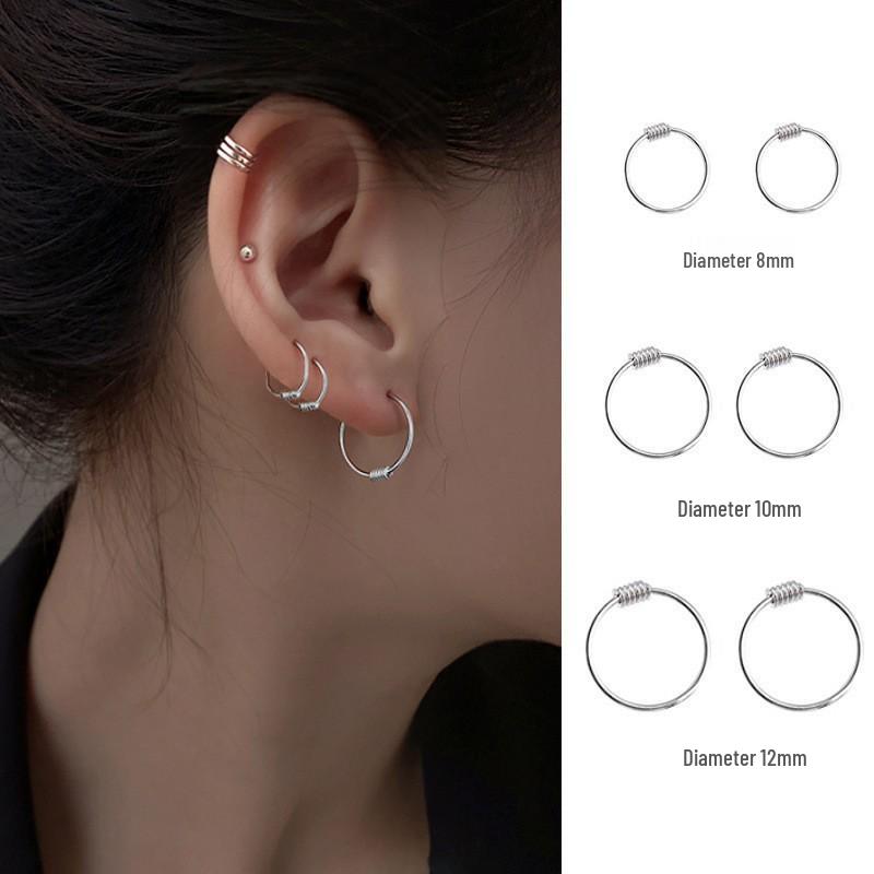 S925 Sterlingsilber Minimalistische Creolen für Damen – Hochwertiges Mini-Silber-Ohrklemmen-Design