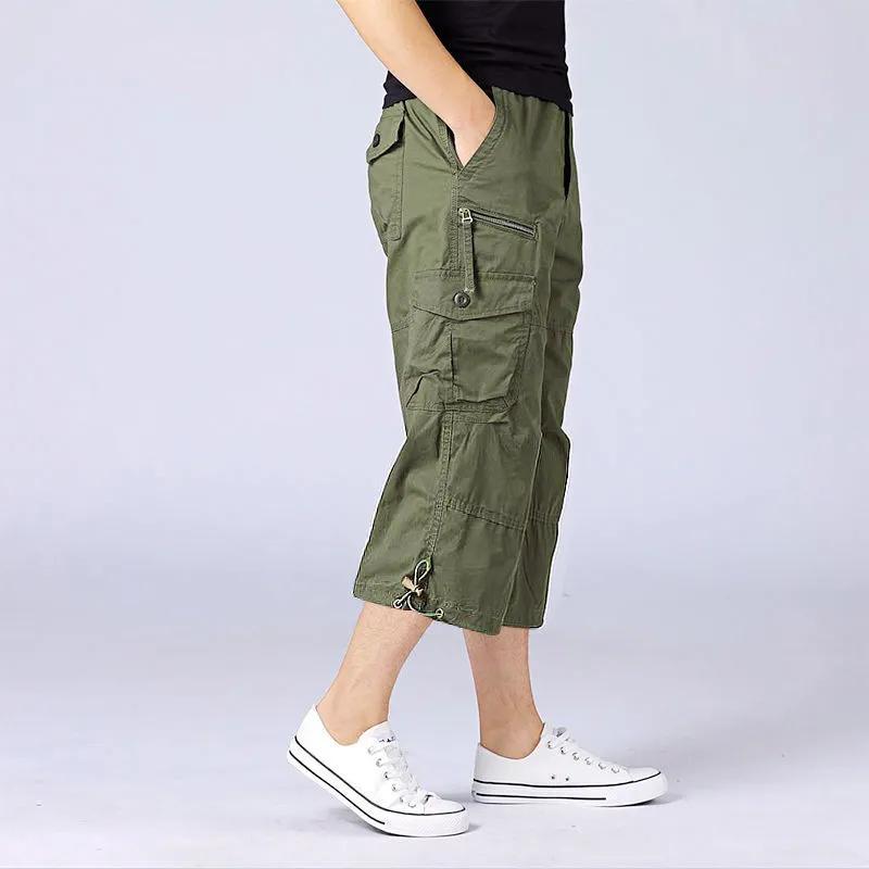 Pantaloncini cargo da uomo, estivi, larghi, casual, con elastico in vita, grandi dimensioni, pantaloni da jogging all'aperto, tendenza, multi tasche
