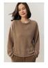 Women's Cashmere Rolled Hem Round Neck Sweater - 2025 Autumn/Winter Collection, Loose Fit and Slimming Pullover.