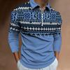 Herren Neues Reißverschluss Lässig Slim Herren Slim Afrikanischer Stil Digitaldruck Langarm Poloshirt