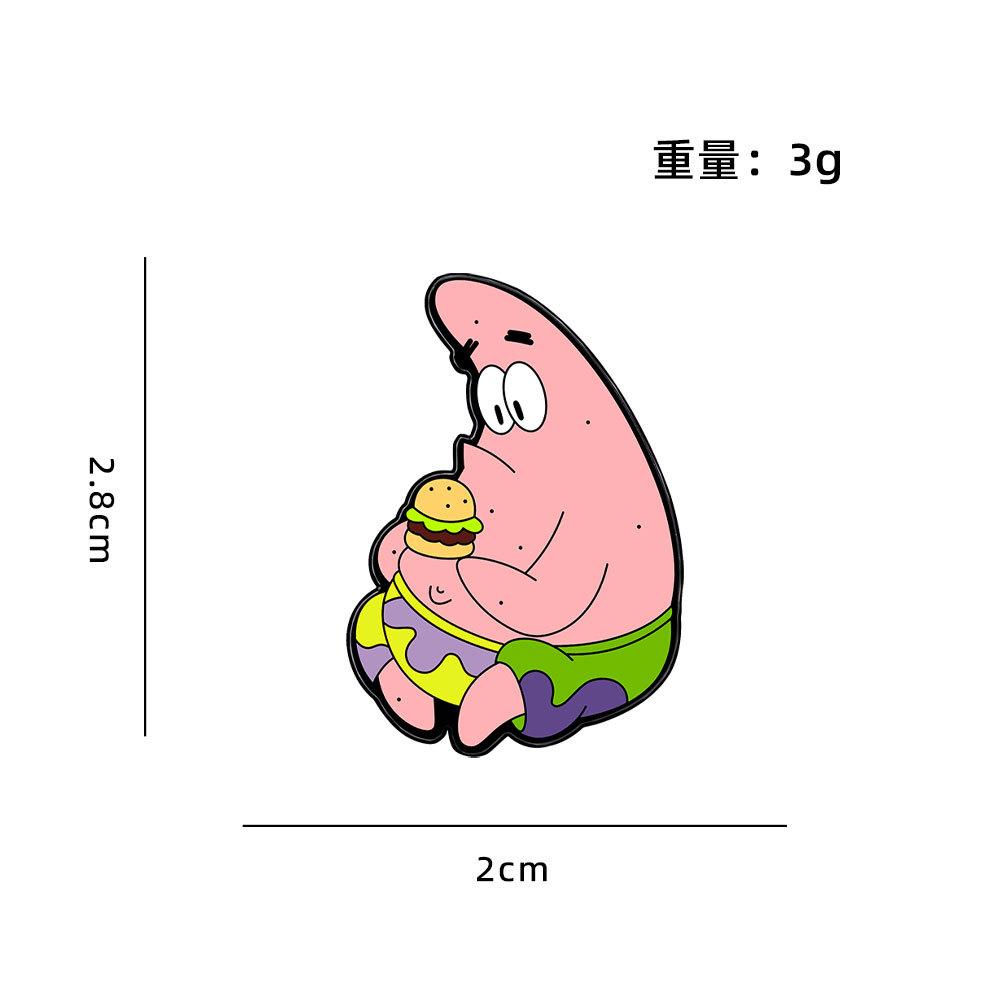 

Cute Cartoon Anime SpongeBob SquarePants Series Badge Crab Boss Octopus Brother - Patrick Star Anime Character Brooch