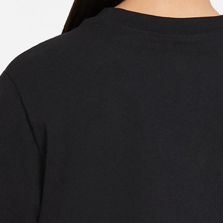 Nike Sportovní oblečení Logo Vyšívané Volný střih Sportovní Tričko s krátkým rukávem Dětské Top Černé DH5750-010