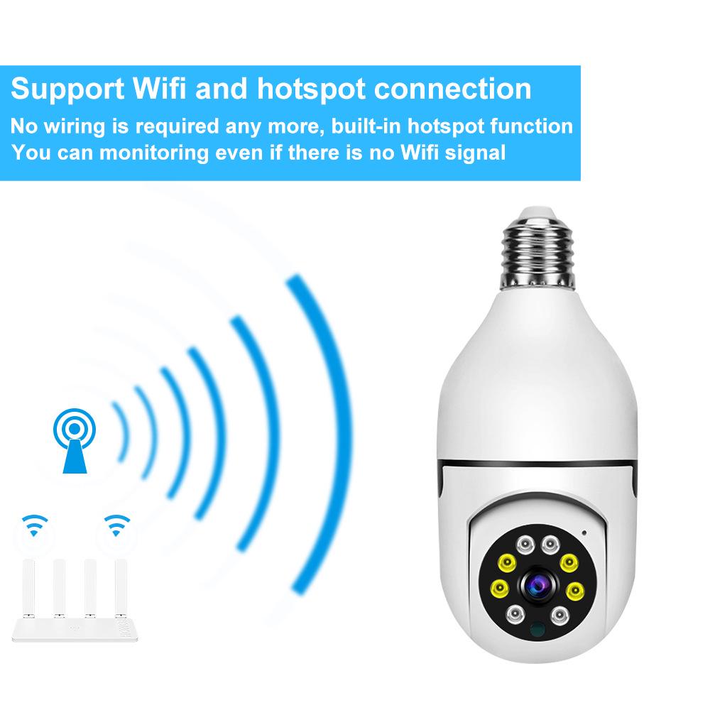 Smart Wireless Night Vision E27 Bulb Camera - HD Monitoring