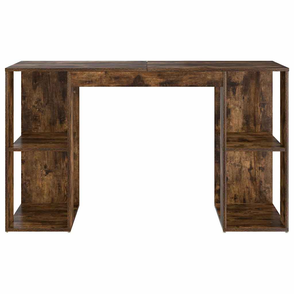 Desk Smoked Oak 130 x 50.5 x 75 cm Engineered Wood