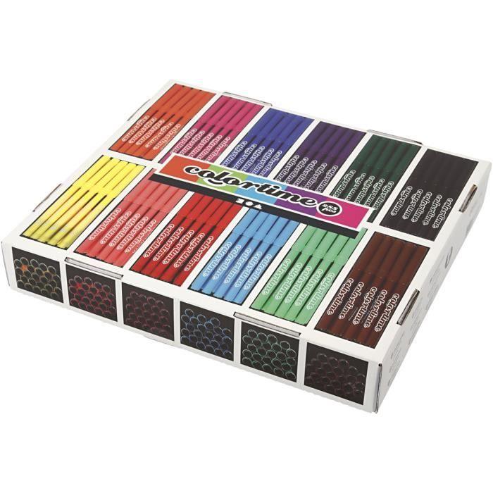 Markers - COLORTIME - Ref 373545 - 12 Colors - Permanent - Opaque