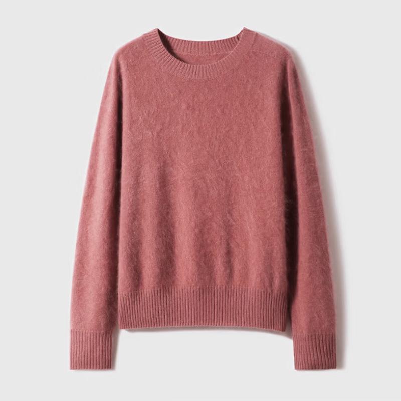 Basic House Women's Wool-Blend Crewneck Knit Sweater