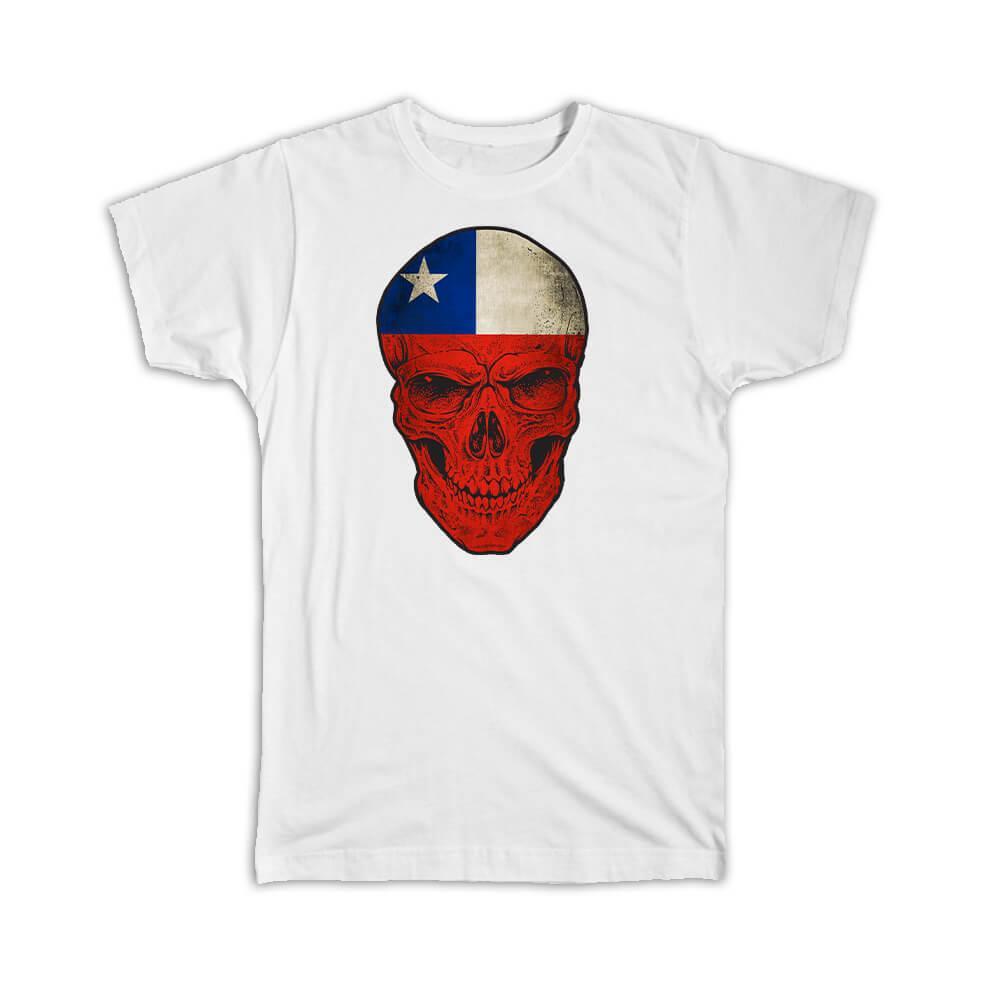 Gift T-Shirt : Chile Flag Skull Chilean National Colors S разноцветный