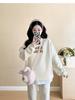 Trendy Maternity Two-Piece Sweatshirt Set - Stylish Casual Sportswear for Spring & Autumn 2025