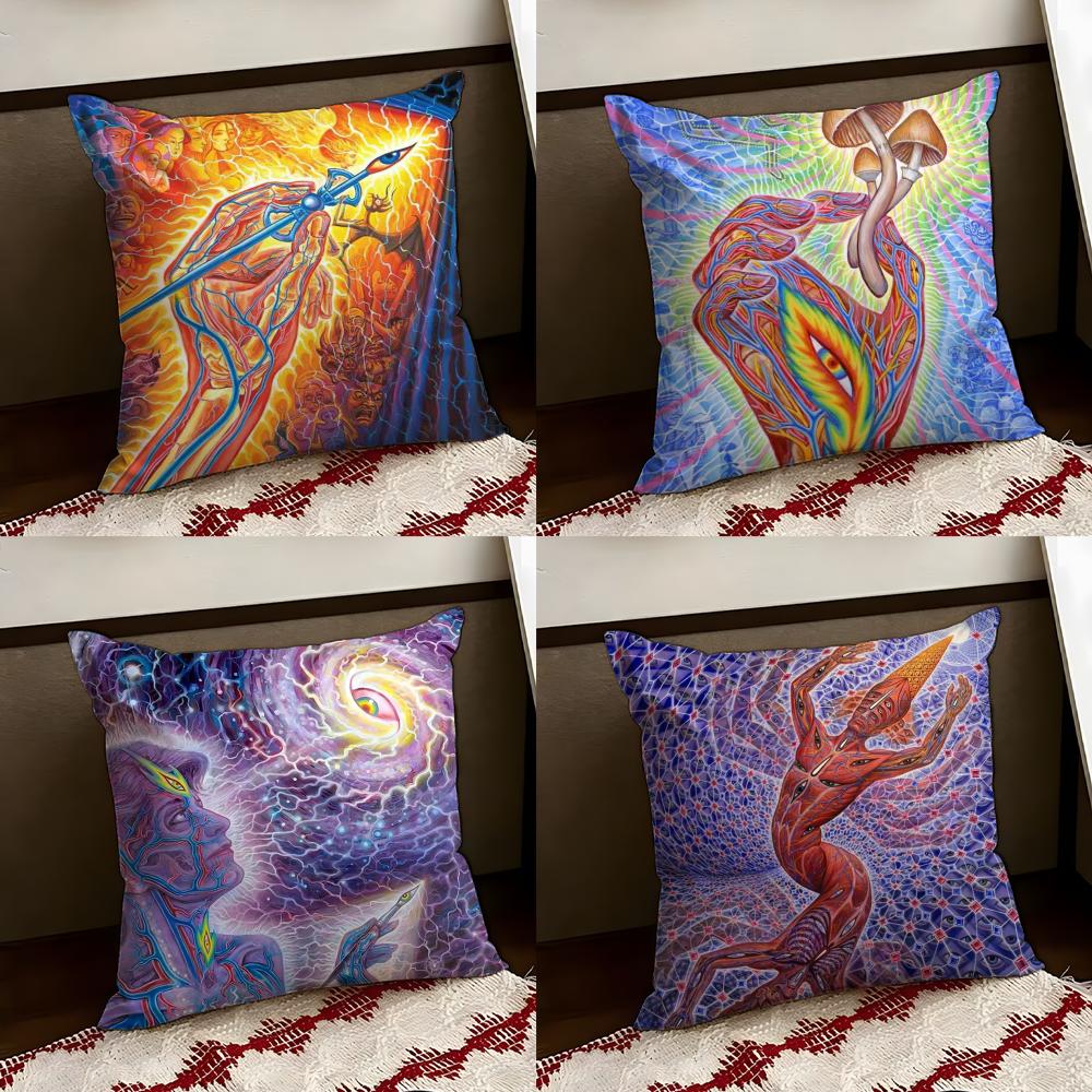 AAlex GreyS Art Cushion Cover Reversible Soft Durable Pillow Cover Home Car MultiScene Use for Daily Comfort
