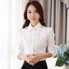 Women's Professional Long-Sleeve White Shirt for Autumn/Winter 2024