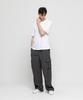 CHAMBROS Cargo Pocket Wide Double-Pleat Elastic Slacks [Gray]