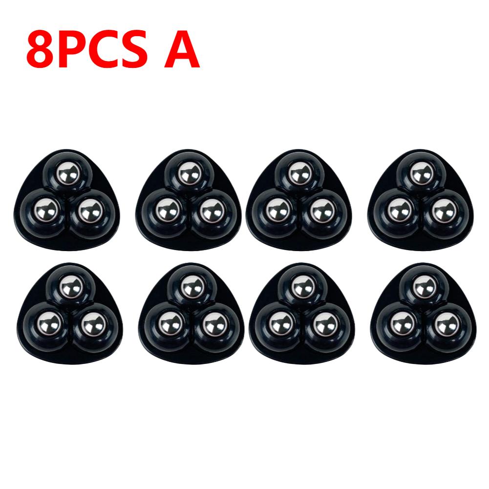 4/8Pcs Self-Adhesive Universal Wheel Mute 3 Beads Pulley Bearing For Furniture Storage Box Bedside Table Caster Move Tools