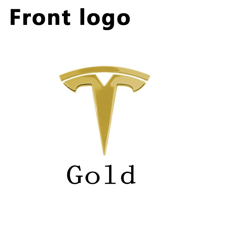 For Tesla Model 3 Model Y Car Logo Badge Car Front Grille Rear Trunk Emblem Head Front Rear Boot Tailgate Sticker Auto Accessory