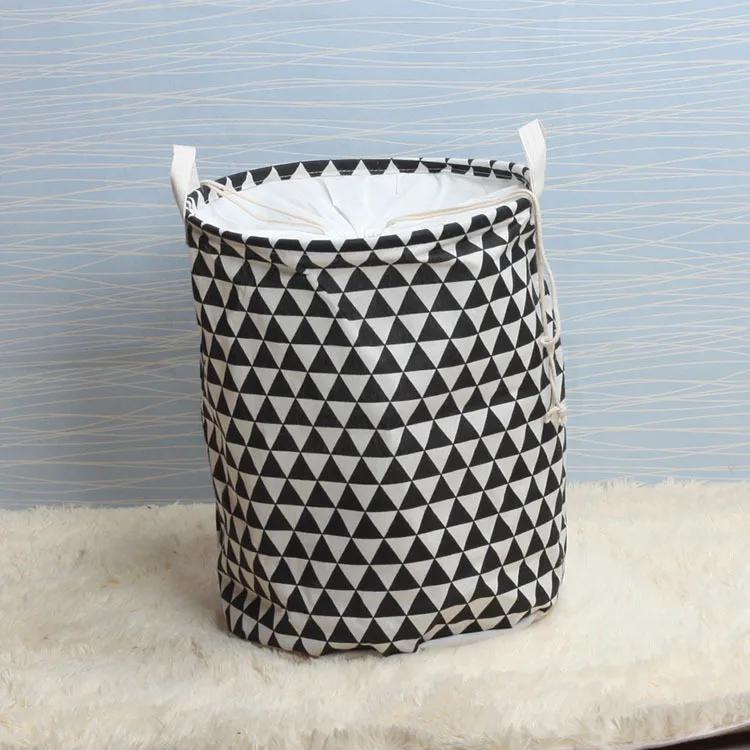 New Fashion Print Laundry Basket with Drawstring Lining Portable Foldable Storage Bag Hamper for Kids Toys Dirty Clothes Basket