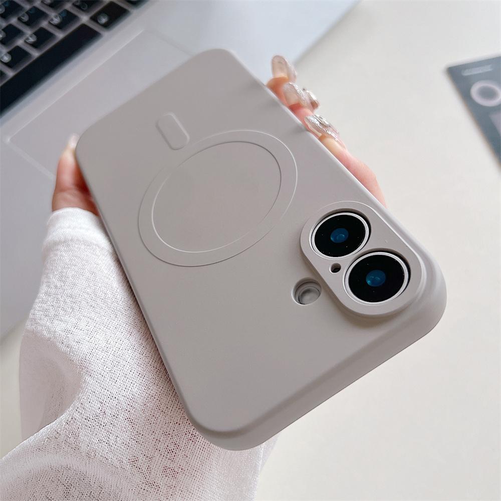 Liquid Silicone Case For iPhone 16 15 14 13 12 11 Pro Max Plus Phone Magnetic Wireless Charger For Magsafe Shockproof Back Cover