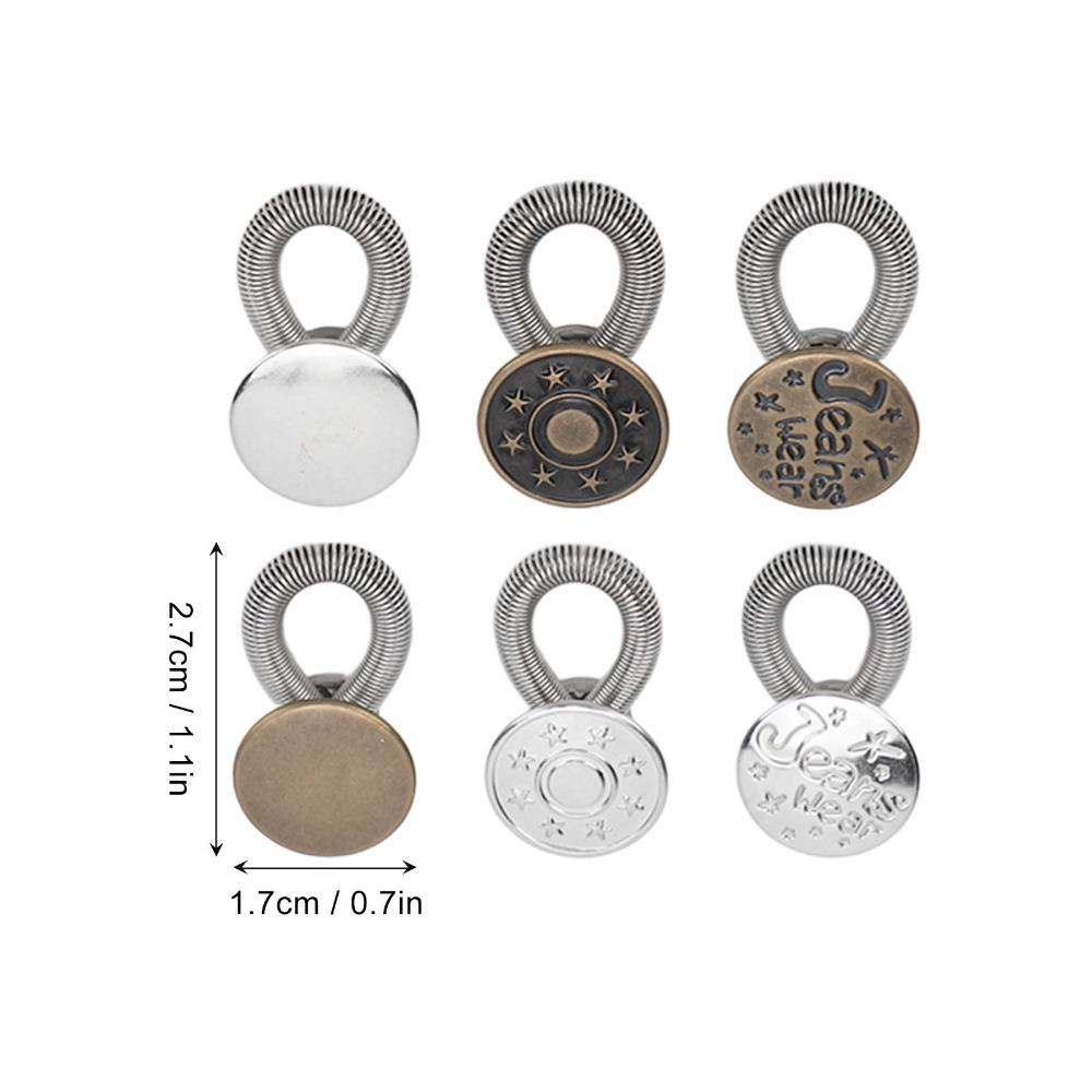 24pcs Metal Jeans Expander Button Elastic Spring Pants Waist Extender For Skirts Trousers