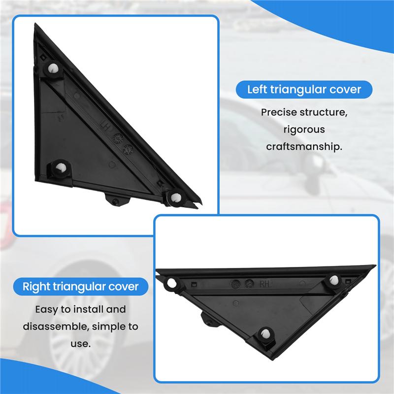 A03Z-Car LH&RH Door Mirror Flag Cover Molding Triangle Cover 1SH17KX7AA 1SH16KX7AA For FIAT 500 2012-