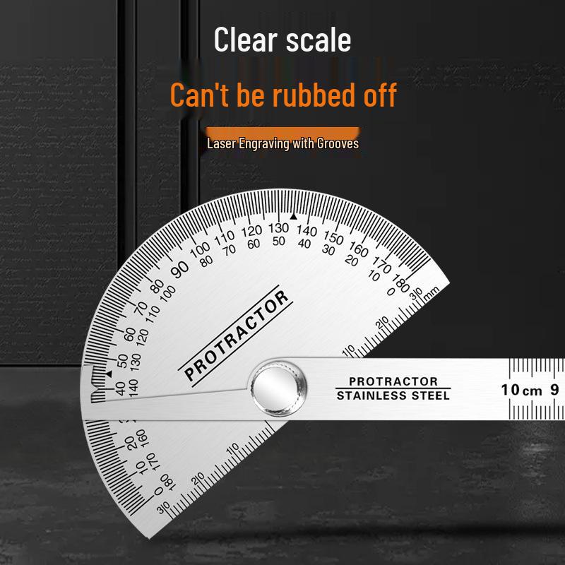 Multi-Functional Double-Arm Protractor & Stainless Steel Angle Gauge - Woodworking Square & Measuring Angle Tool.