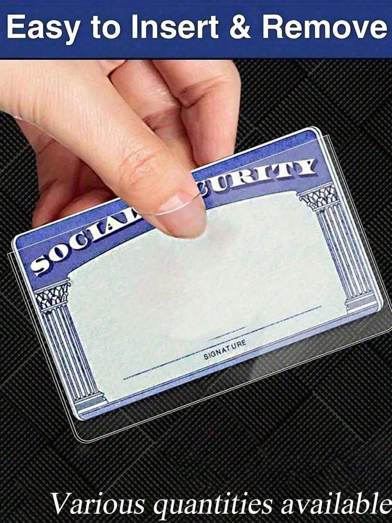 Medicare Protector Sleeves Clear PVC Waterproof Medical/ Card /Social Security Card Protector - Clear Vinyl Plastic Covers