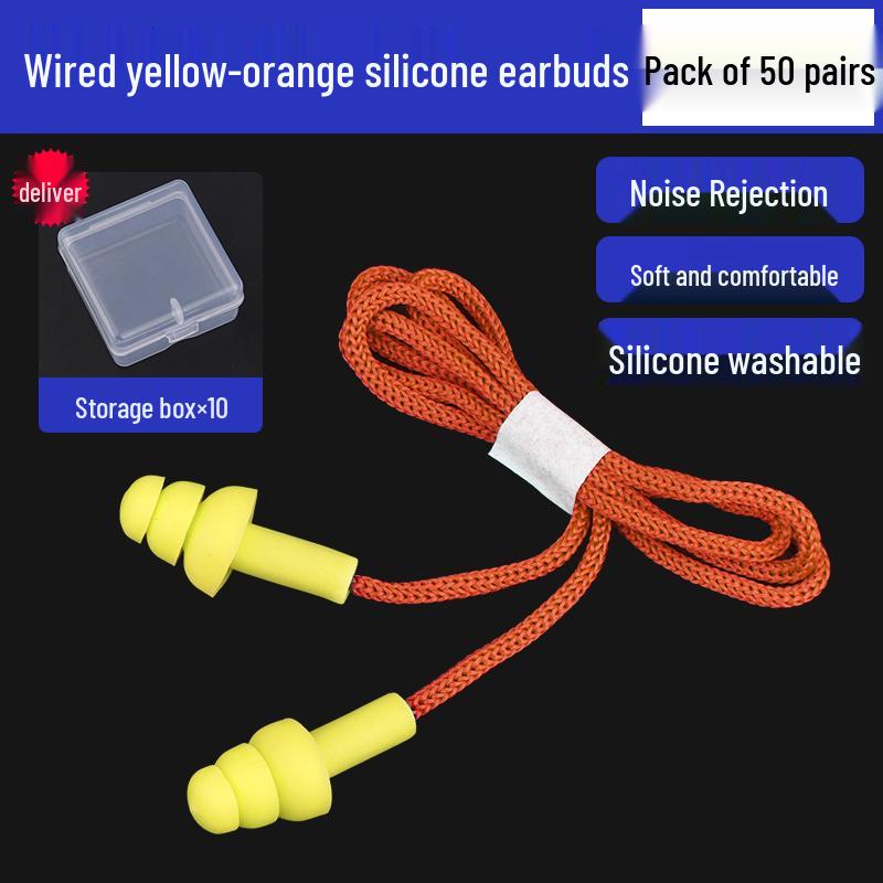 Silicone Noise-Canceling Earplugs for Industrial, Mechanical Workshops, Studying, and Sleep