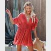 Bamboo Cotton Belted Backless Beach Cover-Up Dress