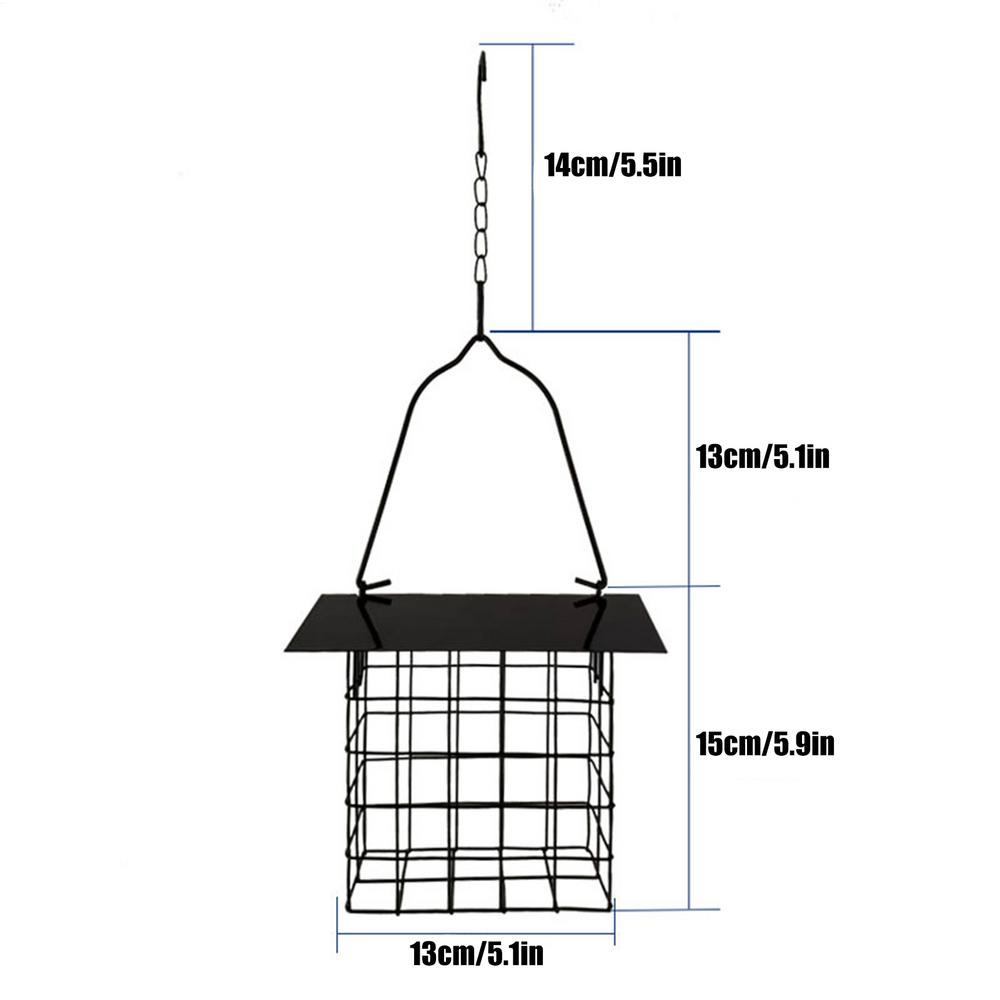 Bird Feeders for Outside Metal Large Capacity Feeding Hangable Squirrel Proof Bird Feeders for Attracting Wild Finch Hummingbird чёрный