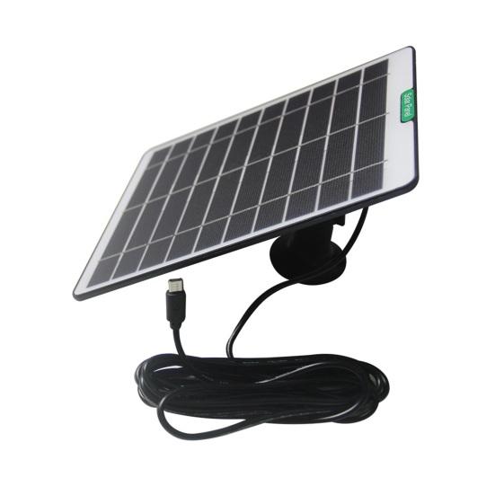 Solar Panel 5W Weather-Resistant Solar Charging Panel with Type-C To Micro-USB Output Doorbells Surveillance Cameras Solar Panel