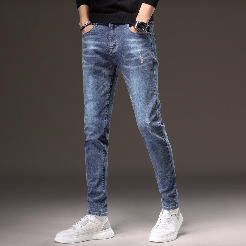 Herren Slim Stretch Klassische Blaue Jeans 2024 - Ganzjahres-Freizeitkleidung
