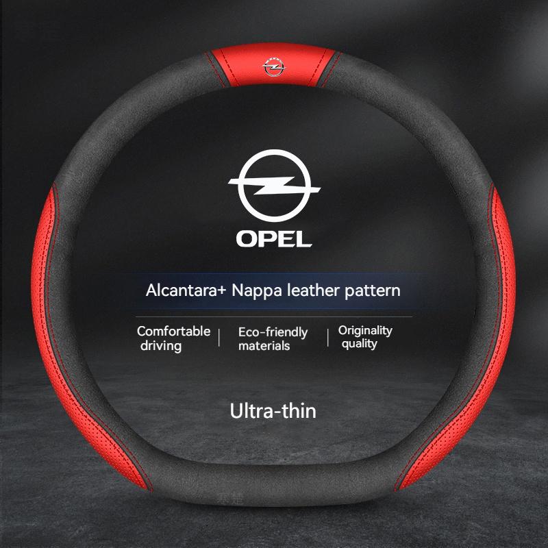 

Opel OPCline ASTRA CORSA INSIGNIA MOKKA VECTRA GTC Tigra Carbon fiber Suede Leather Car Steering Wheel Cover Auto Accessories
