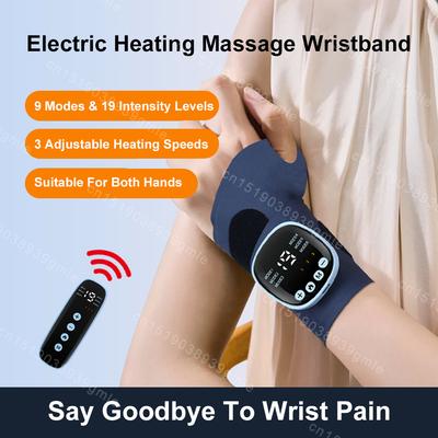 Electric Cordless Wrist Massager EMS Tendon Sheath Vibration Massage Hot Compress Wristband Relieve Fatigue Pain Wrist Brace