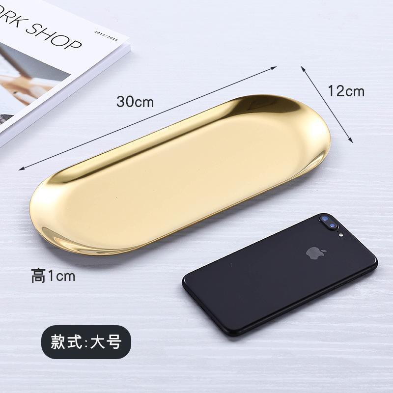Stainless Steel Tray Decoration Storage Tray Earrings Sorting Tray Multi Size Bathroom Bedroom Home Storage Accessory Rust Proof