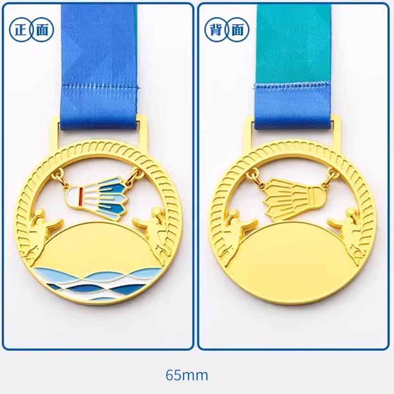Spersonalizowany Metalowy Medal do Badmintona, Złoty, Srebrny, Brązowy, Nagroda Souvenir na Studenckie Zawody Sportowe, Mały Medal do Zawieszenia na Szyi, 2 Szt.