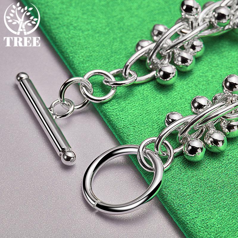 Wholesale 925 Sterling Silver Smooth Multi-Bead Bracelet For Women Fine Fashion Jewelry Birthday Christmas Party Gift Accessorie