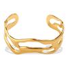 Simple Smooth Hollow Opening Bracelet Stainless Steel Gold-Plated Niche Design High-End Bracelet