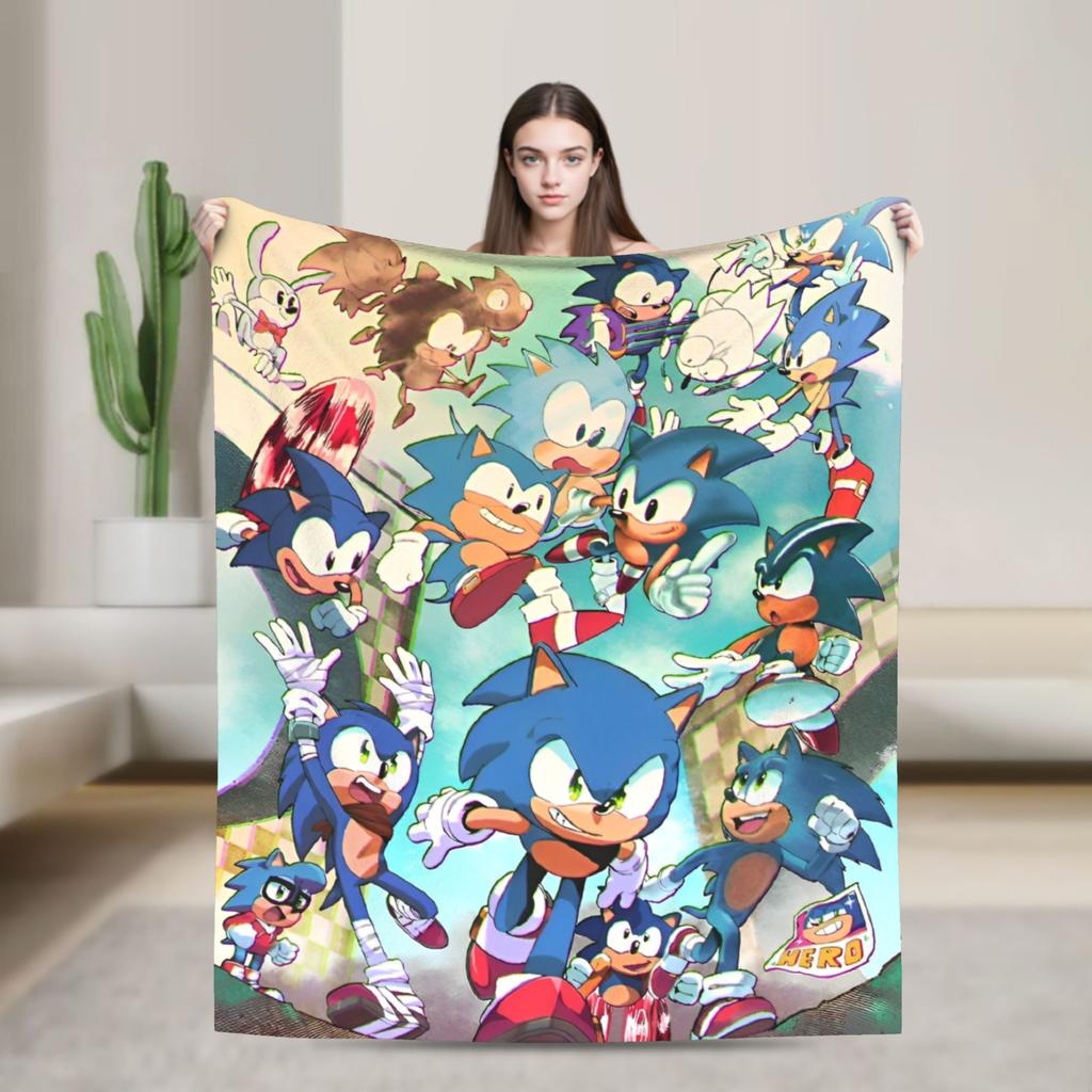 Zbrojené Super Ježek Stín Deka Flanelová Úžasná Prodyšná Přehozová Deka pro Dekoraci Přehozu