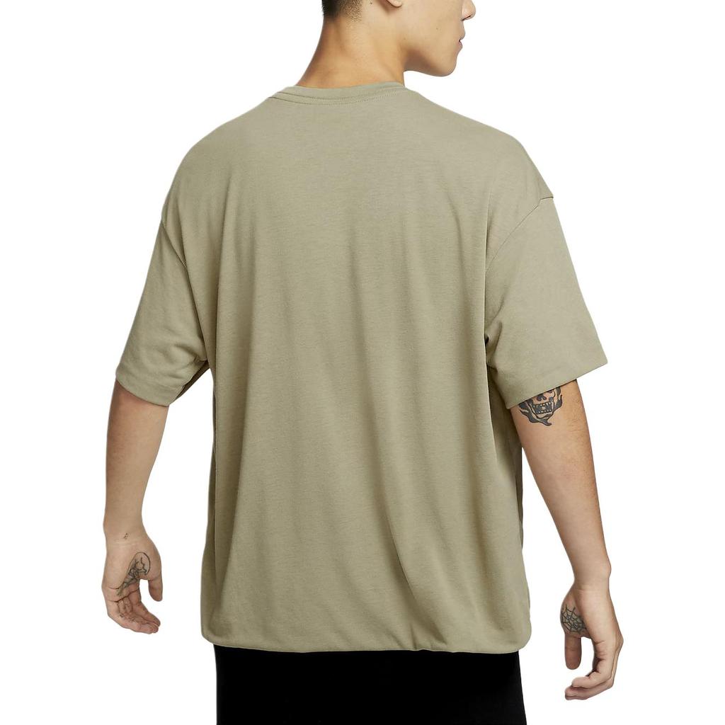 Nike Tech Round Neck Pullover Solid Color Small Logo Loose Quick-Dry Breathable Short Sleeve T-Shirt Men Tops Olive-Green FZ7561-276