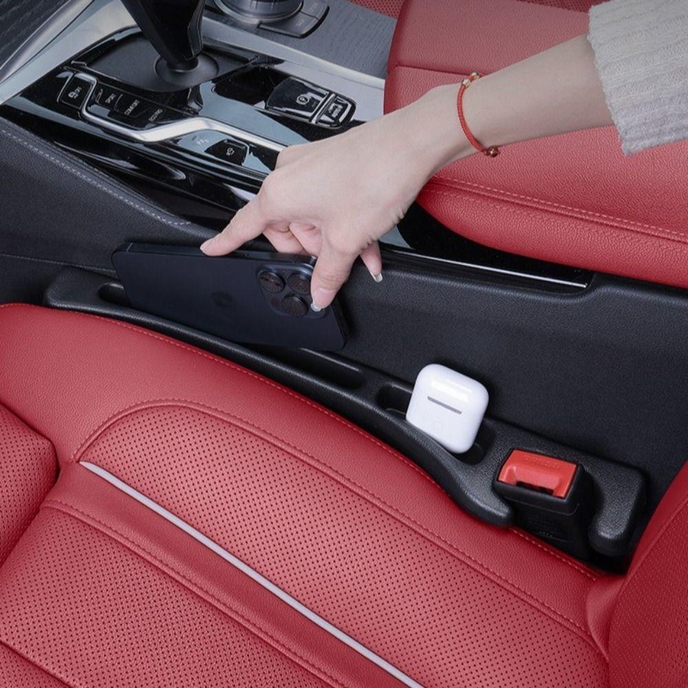 

2Pcs Universal Car Seat Gap Filler with 2 Grooves Car Seat Crevice Storage Box Between Seats чорний