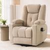Electric Lift Chair with Vibration Massage and Heat Function, Recliner Chair In Velvet Look with Pocket Spring Padding, Cream White