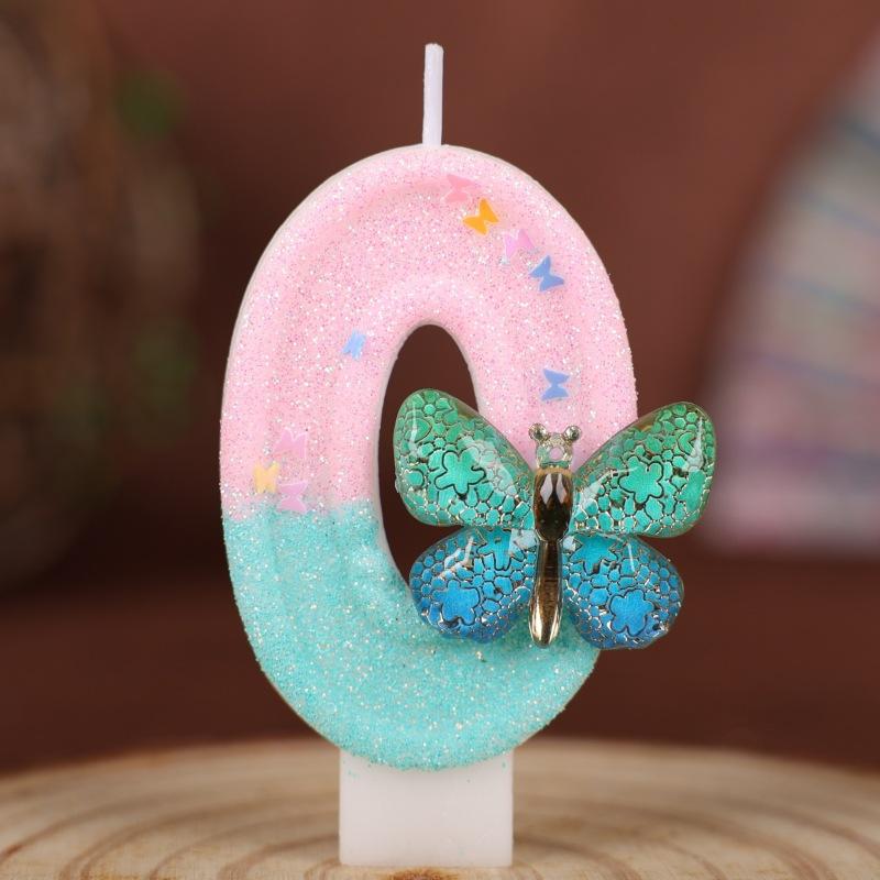 

Butterfly Number Birthday Candle Cake Party Decoration Birthday Handmade Candle 0-9 0