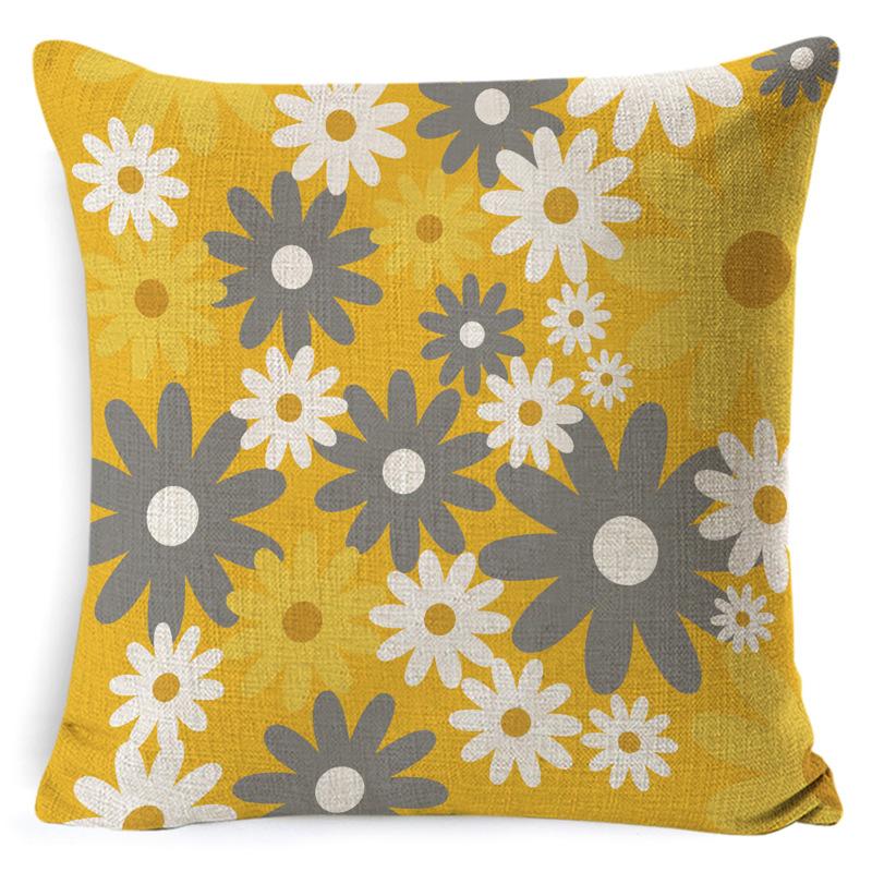 Home Decoration Pillowcase Set Watercolor Plaid Sunflower Pillowcase Spring High-end Home Cushion Cover