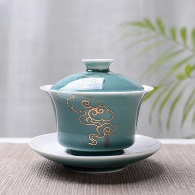 Gelişmiş Obsidiyen Çay Kasesi 150ml KungFu Çay Seti, Çin Kung Fu Çiçek Gaiwan Puer Su Isıtıcısı, Çaydanlık severlerin mutlaka sahip olması gereken